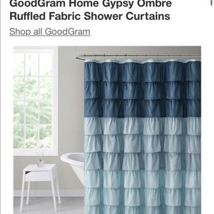 GoodGram Home Gypsy Ombre Ruffled Fabric Shower Curtains